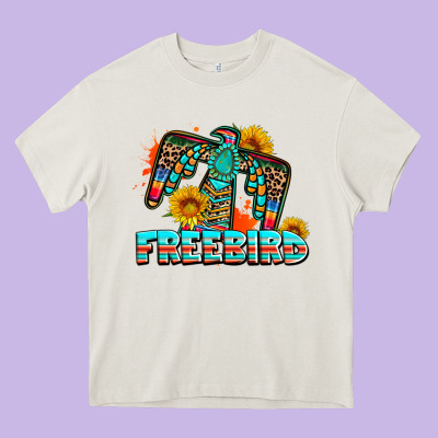 Freebird Thunderbird Heavy Core Tee Designed By Adodesignshop