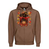 Chestnut christmas afro messy bun Zipper Hoodie - texasbilliewilder
