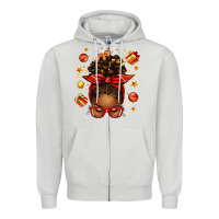 Dove Grey christmas afro messy bun Zipper Hoodie - texasbilliewilder