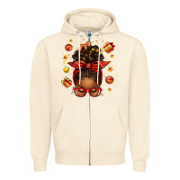 Sandshell christmas afro messy bun Zipper Hoodie - texasbilliewilder