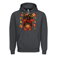 Smoke christmas afro messy bun Zipper Hoodie - texasbilliewilder