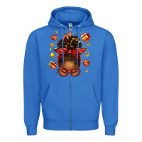 True Royal christmas afro messy bun Zipper Hoodie - texasbilliewilder