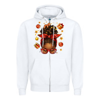 White christmas afro messy bun Zipper Hoodie - texasbilliewilder