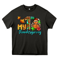 Asphalt my first thanksgiving with turkey Heavy Core Tee - AdoDesignShop