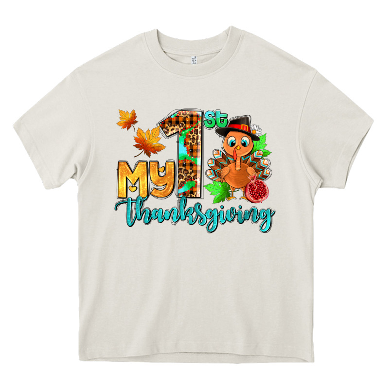 My First Thanksgiving With Turkey Heavy Core Tee by AdoDesignShop | Teevron