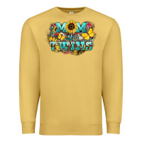 Antique Gold Mom of twins sunflower mothers day Premium Sweatshirt - HowdyJamesFarm