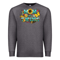 Charcoal Heather Mom of twins sunflower mothers day Premium Sweatshirt - HowdyJamesFarm