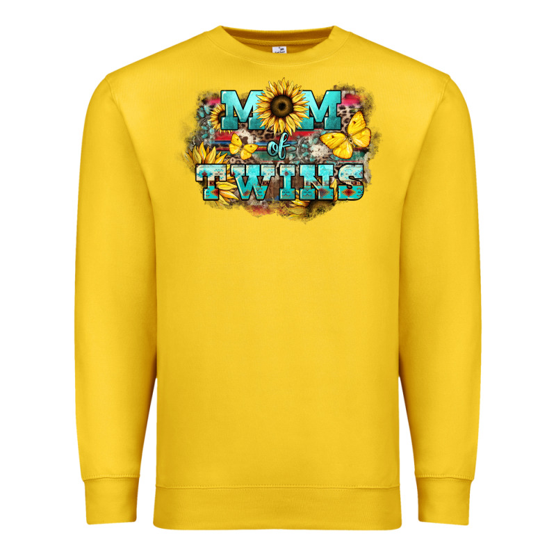 Mom Of Twins Sunflower Mothers Day Premium Sweatshirt by HowdyJamesFarm | Teevron
