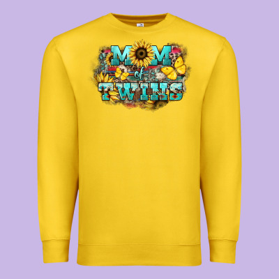 Mom Of Twins Sunflower Mothers Day Premium Sweatshirt Designed By Howdyjamesfarm