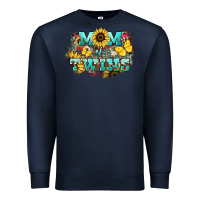 Navy Mom of twins sunflower mothers day Premium Sweatshirt - HowdyJamesFarm