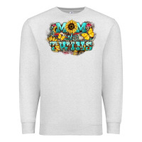 Oatmeal Heather Mom of twins sunflower mothers day Premium Sweatshirt - HowdyJamesFarm