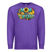 Purple Mom of twins sunflower mothers day Premium Sweatshirt - HowdyJamesFarm