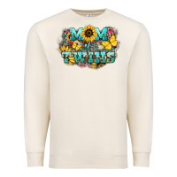 Sandshell Mom of twins sunflower mothers day Premium Sweatshirt - HowdyJamesFarm