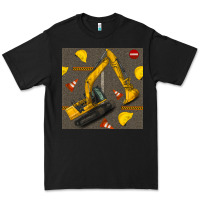 Black excavator seamless pattern Premium Tee - BundleAndBundleShop