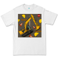 White excavator seamless pattern Premium Tee - BundleAndBundleShop