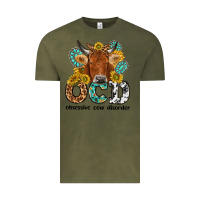 Vintage Olive obsessive cow disorder Vintage Tee - NancyCooperArtShop