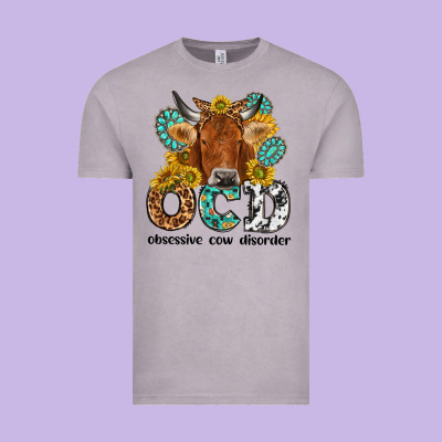 Obsessive Cow Disorder Vintage Tee Designed By Nancycooperartshop