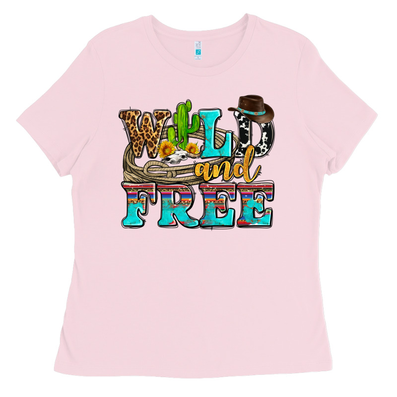 Wild And Free With Cactus Ladies Tee by AdoDesignShop | Teevron