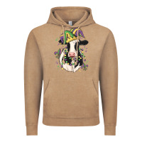 Vintage Coffee mardi gras cow Vintage Hoodie - MaliasSmallBusiness