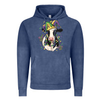 Vintage Denim mardi gras cow Vintage Hoodie - MaliasSmallBusiness
