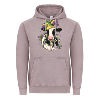 Vintage Zinc mardi gras cow Vintage Hoodie - MaliasSmallBusiness