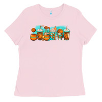 Bubblegum Pink basketball coffee cups Ladies Tee - Jasminsmagicworld
