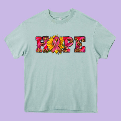 Hope Sunflower And Ribbon Heavy Core Tee Designed By Adodesignshop