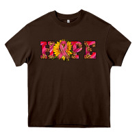 Chocolate Brown hope sunflower and ribbon Heavy Core Tee - AdoDesignShop