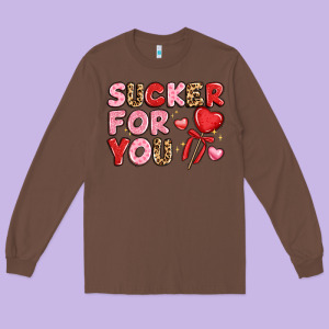 Lovethemed Typography With Heart Lollipop Long Sleeve Tee Designed By Lillyallendesigns