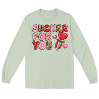 Matcha lovethemed typography with heart lollipop Long Sleeve Tee - LillyAllenDesigns