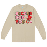 Mushroom lovethemed typography with heart lollipop Long Sleeve Tee - LillyAllenDesigns