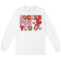 White lovethemed typography with heart lollipop Long Sleeve Tee - LillyAllenDesigns