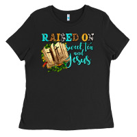 Black raised on sweet tea and jesus Ladies Tee - AdoDesignShop