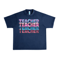 Navy teacher stacked Urban Heavy Tee - NancyCooperArtShop