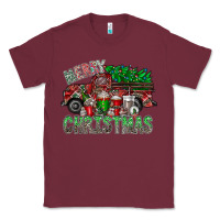 Burgundy merry christmas  truck Classic Tee - CowhideDigitalArt