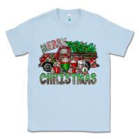 Dusty Blue merry christmas  truck Classic Tee - CowhideDigitalArt