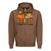 Chestnut Thankful blessed and kind of a mess Zipper Hoodie - NancyCooperArtShop