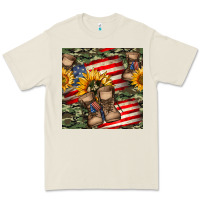 Bone usa flag with army boot seamless pattern Premium Tee - BundleAndBundleShop