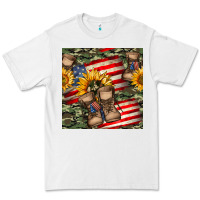 White usa flag with army boot seamless pattern Premium Tee - BundleAndBundleShop