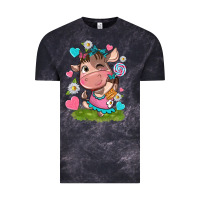 Cloud Black little cute cow Vintage Tee - NancyCooperArtShop