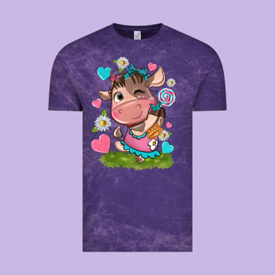Little Cute Cow Vintage Tee Designed By Nancycooperartshop