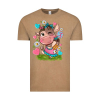 Vintage Coffee little cute cow Vintage Tee - NancyCooperArtShop
