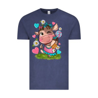 Vintage Denim little cute cow Vintage Tee - NancyCooperArtShop