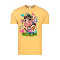 Vintage Mustard little cute cow Vintage Tee - NancyCooperArtShop