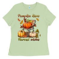 Pumpkin Kisses Harvest Wishes Ladies Tee | Teevron