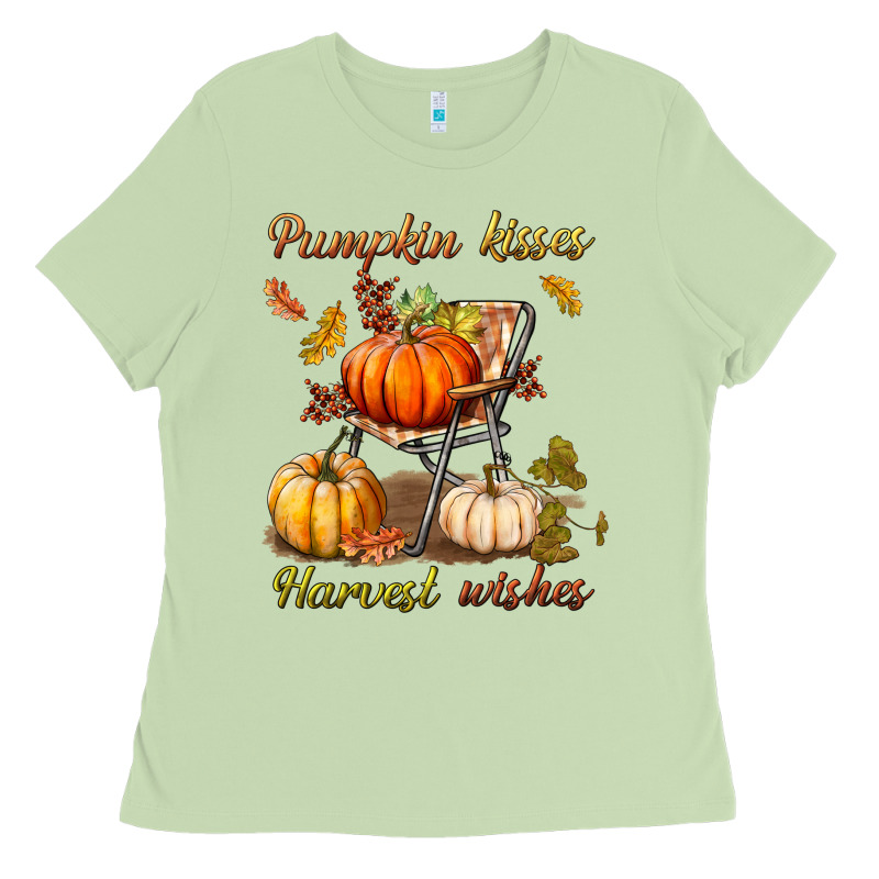 Pumpkin Kisses Harvest Wishes Ladies Tee by BundleAndBundleShop | Teevron