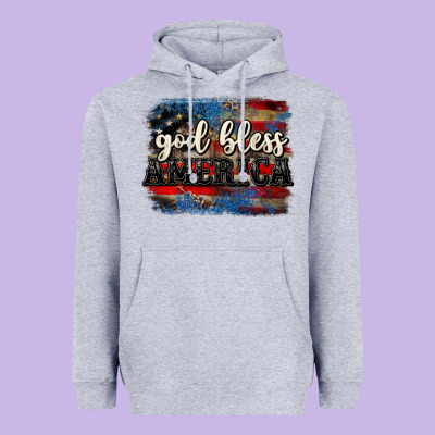 God Bless America  4th Of July Heavyweight Hoodie Designed By Cowgirlartshop