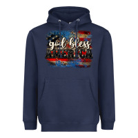 Navy God bless America  4th of July Heavyweight Hoodie - CowGirlArtShop