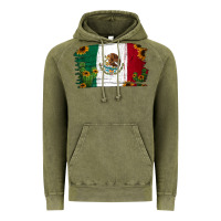 Vintage Olive cactus sunflower mexican flag Vintage Hoodie - Jasminsmagicworld