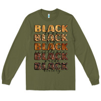 Army Green typography variations in animal and glitter textur Long Sleeve Tee - LillyAllenDesigns